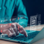 Businessman,Using,A,Laptop.,Online,Survey,With,Digital,Forms,And